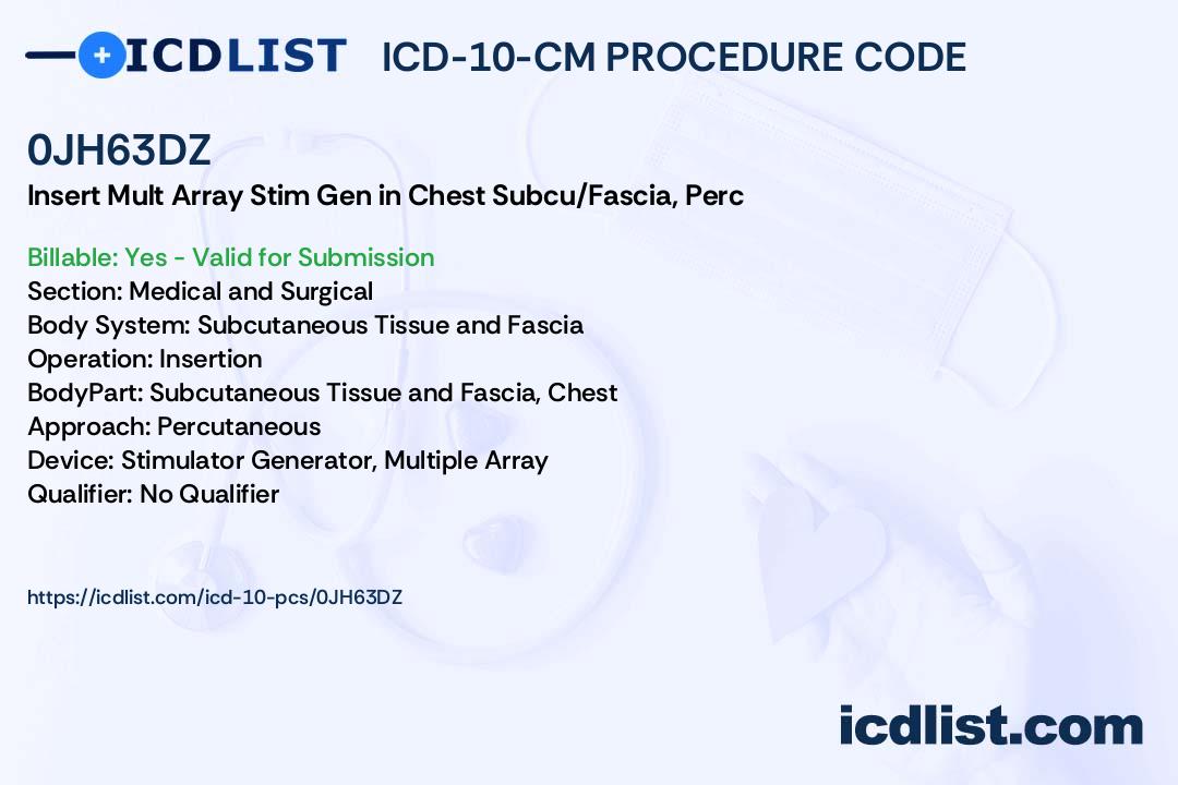 ICD-10-PCS Procedure Code 0JH63DZ - Insertion of Multiple Array ...