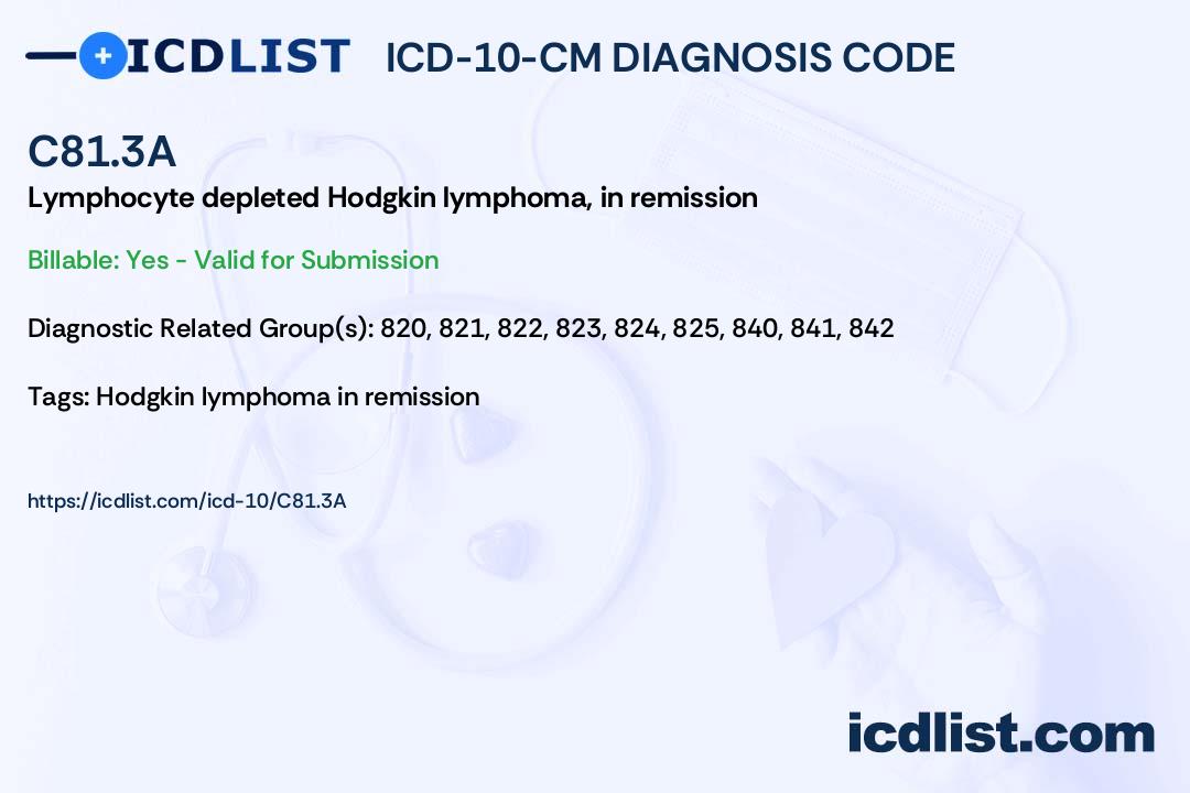 ICD-10-CM Diagnosis Code C81.3A - Lymphocyte depleted Hodgkin lymphoma ...