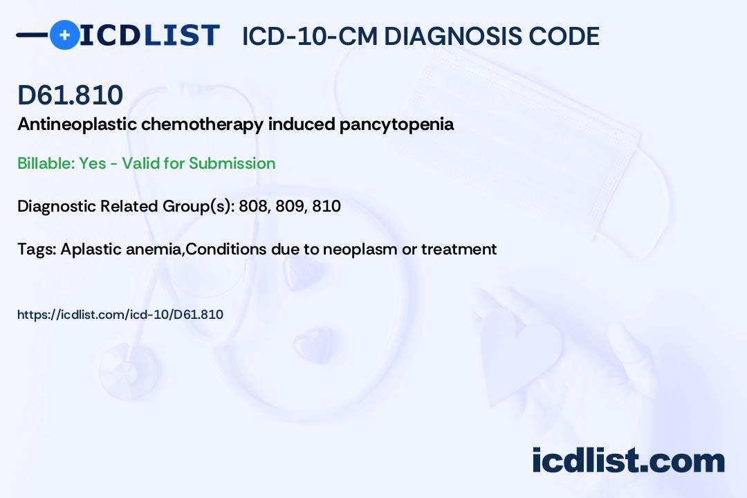 ICD-10-CM Diagnosis Code D61.810 - Antineoplastic chemotherapy 