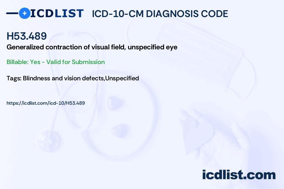 ICD-10-CM Diagnosis Code H53.489 - Generalized contraction of visual ...
