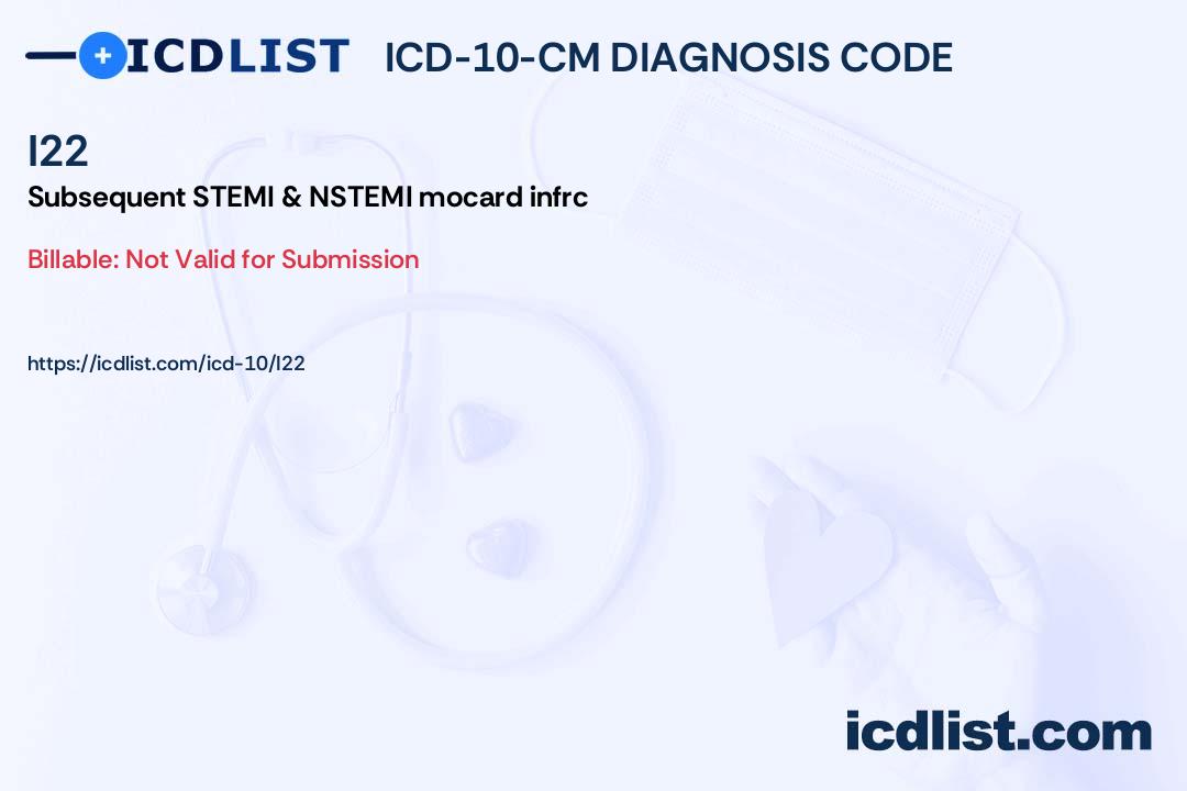 ICD-10-CM Diagnosis Code I22 - Subsequent ST elevation (STEMI) and non ...