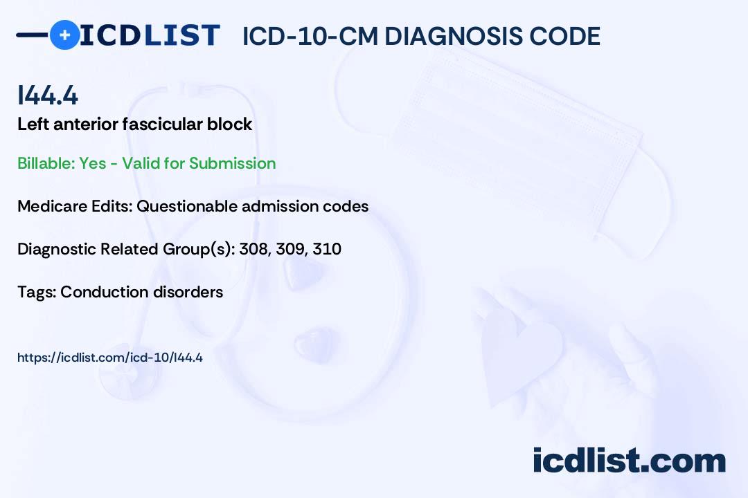 ICD-10-CM Diagnosis Code I44.4 - Left anterior fascicular block