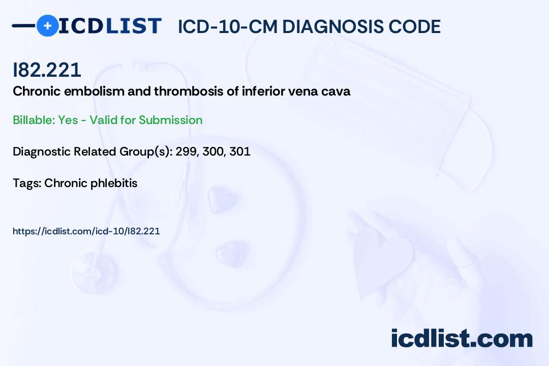 ICD-10-CM Diagnosis Code I82.221 - Chronic embolism and thrombosis of
