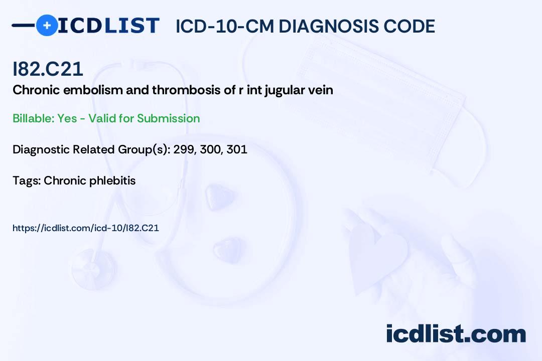 ICD-10-CM Diagnosis Code I82.C21 - Chronic embolism and thrombosis of