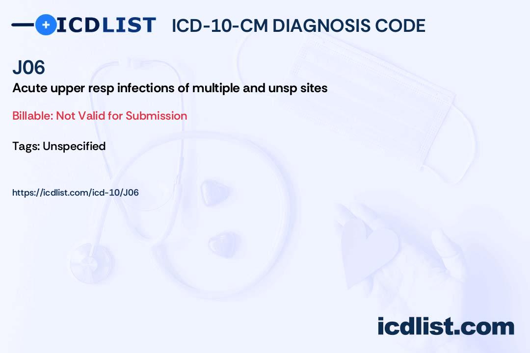 ICD-10-CM Diagnosis Code J06 - Acute upper respiratory infections of ...