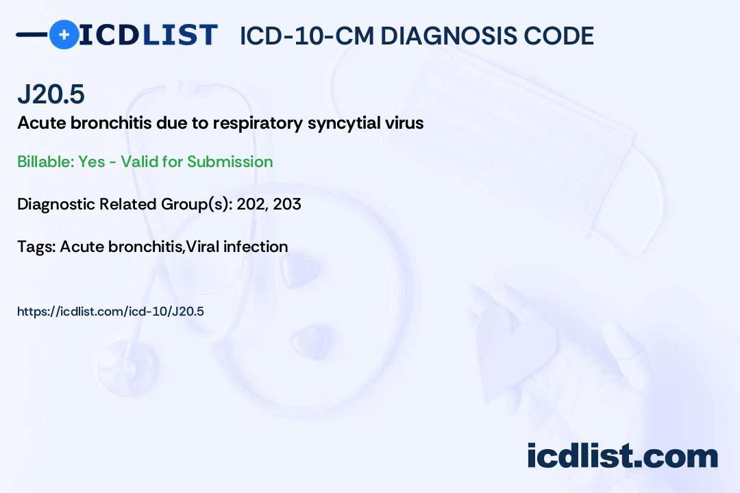 ICD-10-CM Diagnosis Code J20.5 - Acute bronchitis due to respiratory ...