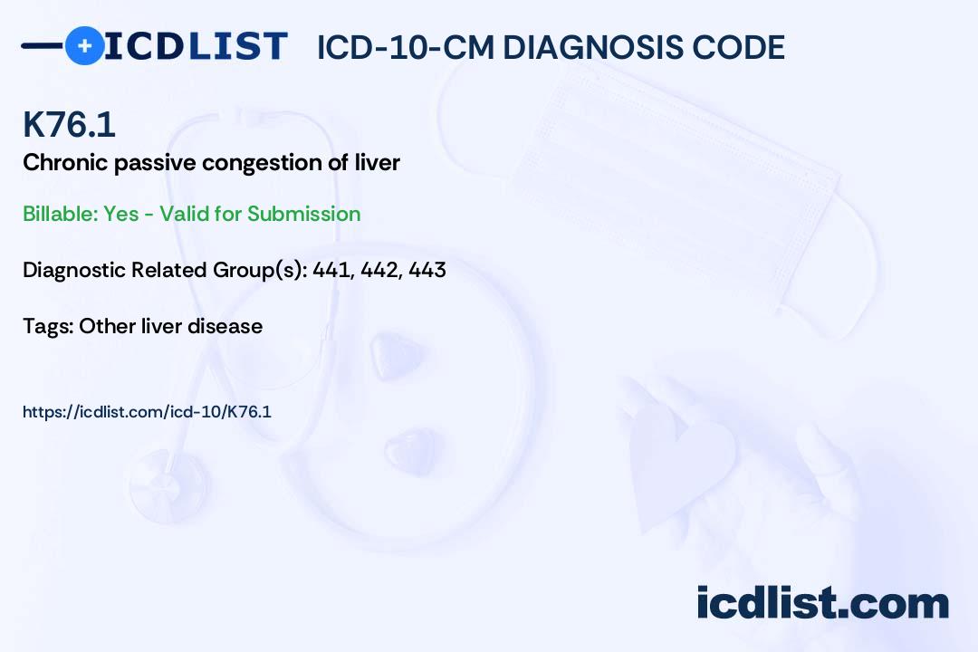 Icd 10 cm diagnosis code k76 1 chronic passive congestion of liver