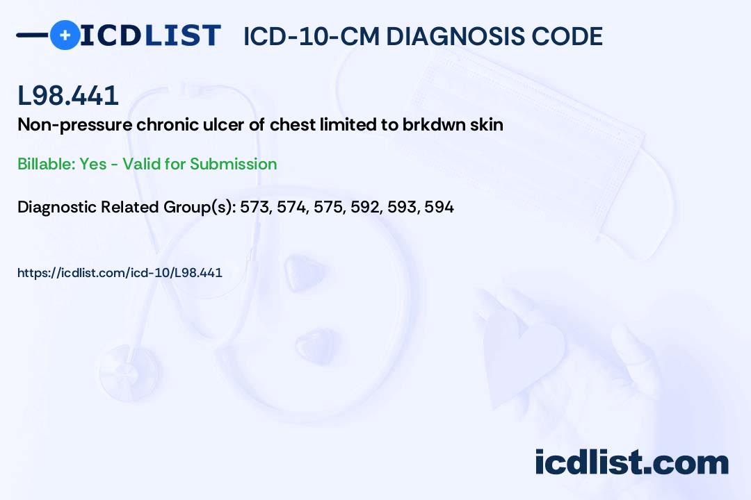 ICD-10-CM Diagnosis Code L98.441 - Non-pressure chronic ulcer of chest ...