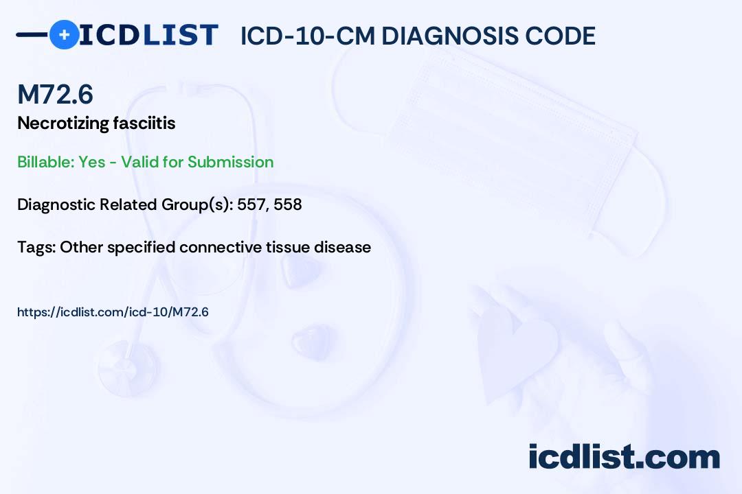 ICD-10-CM Diagnosis Code M72.6 - Necrotizing fasciitis
