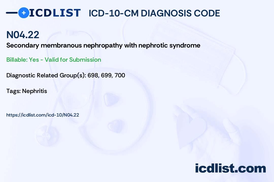 ICD-10-CM Diagnosis Code N04.22 - Secondary membranous nephropathy with ...