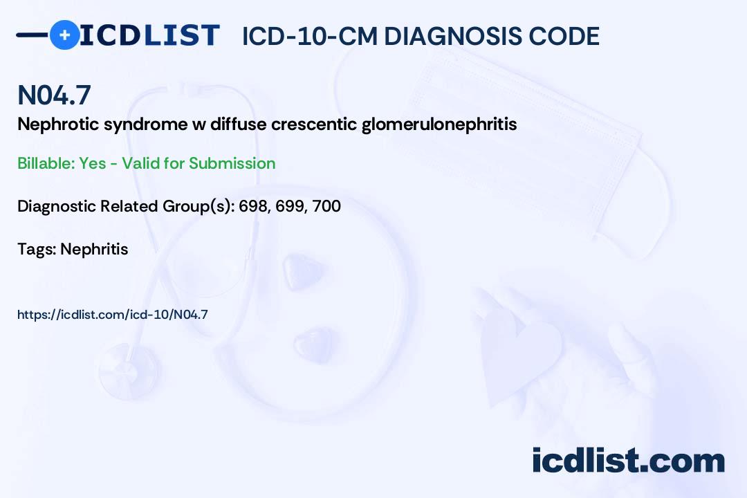 ICD-10-CM Diagnosis Code N04.7 - Nephrotic syndrome with diffuse ...