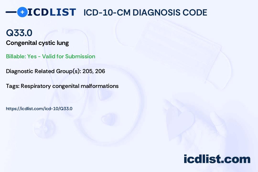 ICD-10-CM Diagnosis Code Q33.0 - Congenital cystic lung