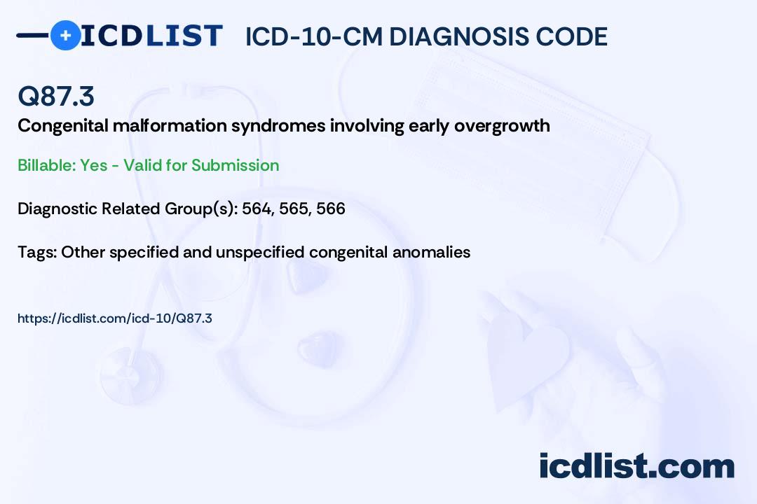 ICD10CM Diagnosis Code Q87.3 Congenital malformation syndromes