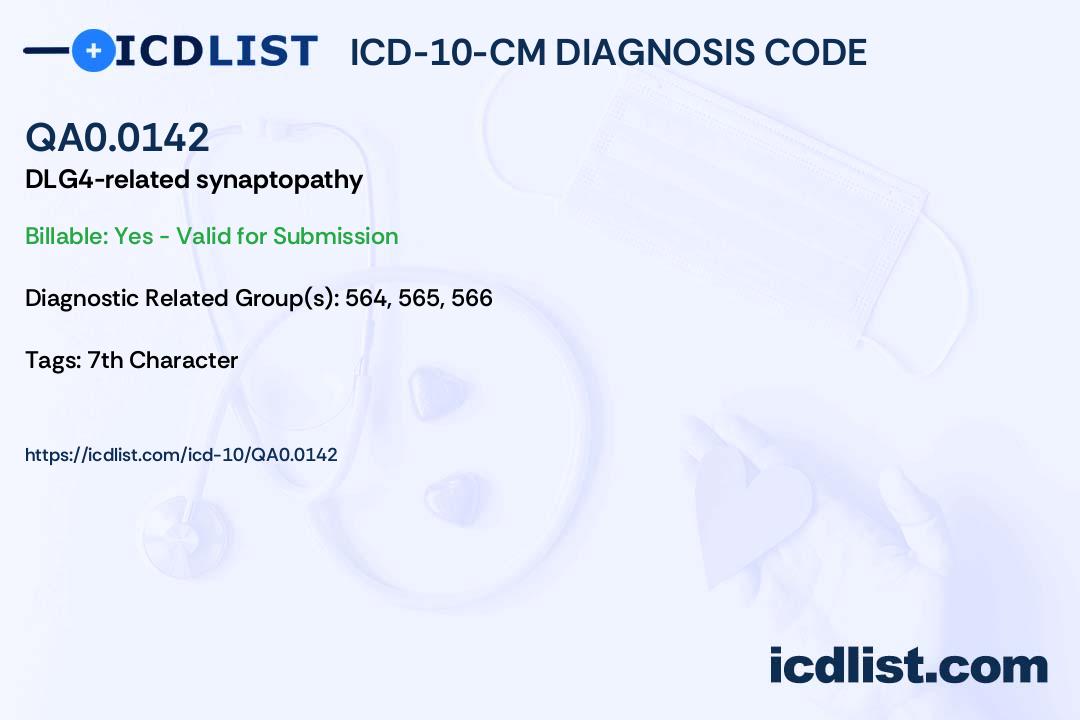 ICD-10-CM Diagnosis Code QA0.0142 - DLG4-related synaptopathy