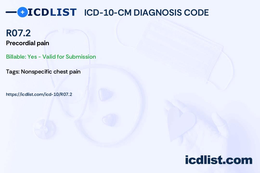 ICD-10-CM Diagnosis Code R07.2 - Precordial pain