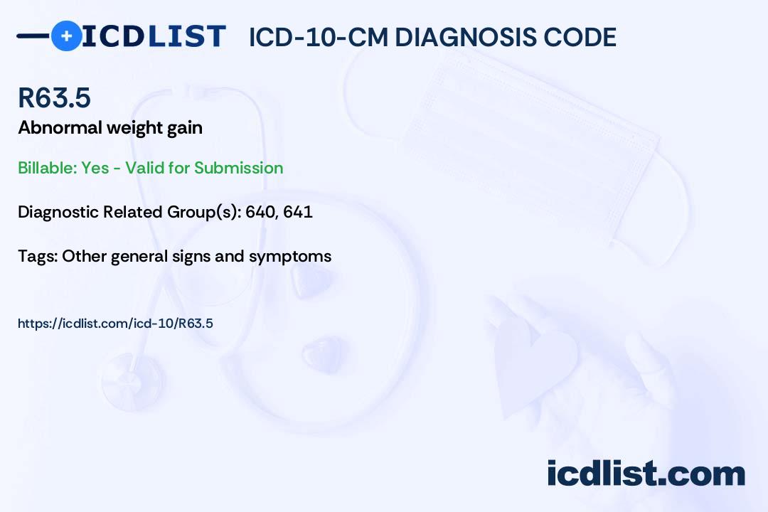 ICD-10-CM Diagnosis Code R63.5 - Abnormal weight gain