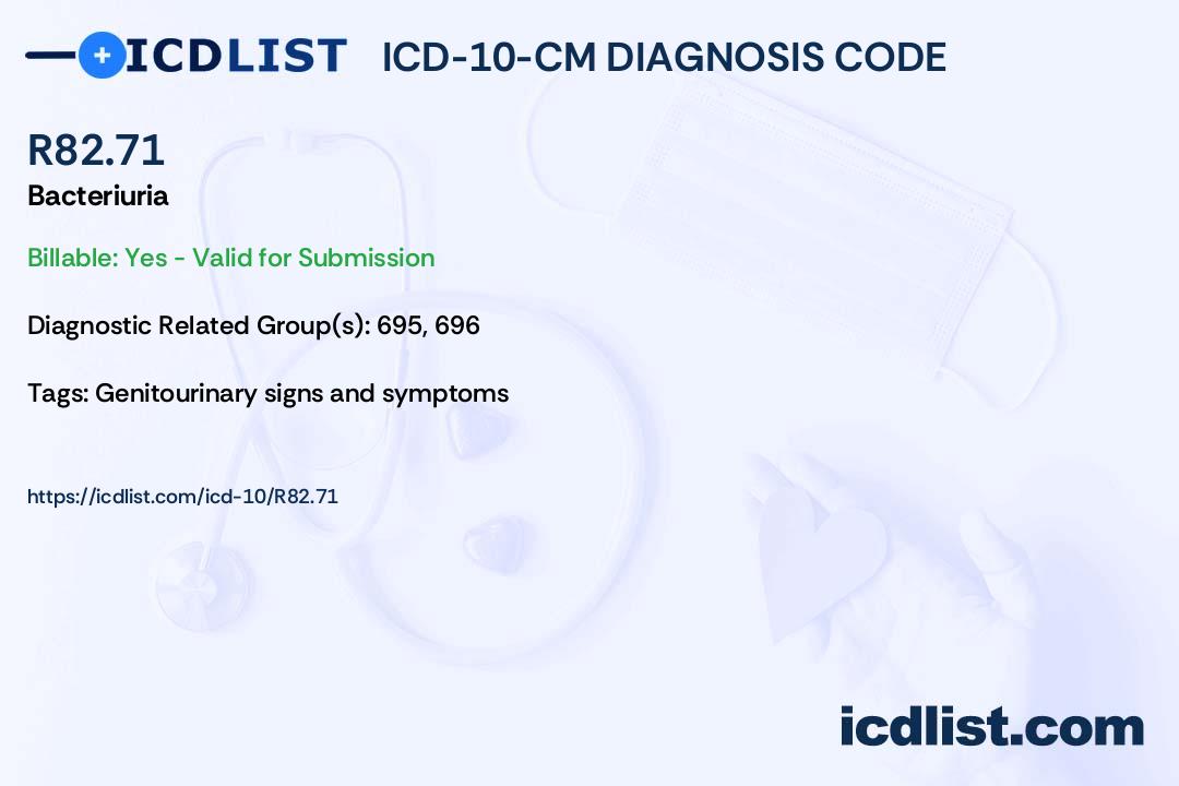 ICD-10-CM Diagnosis Code R82.71 - Bacteriuria