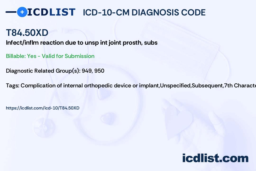 Prosthetic Joint Infection Icd 10