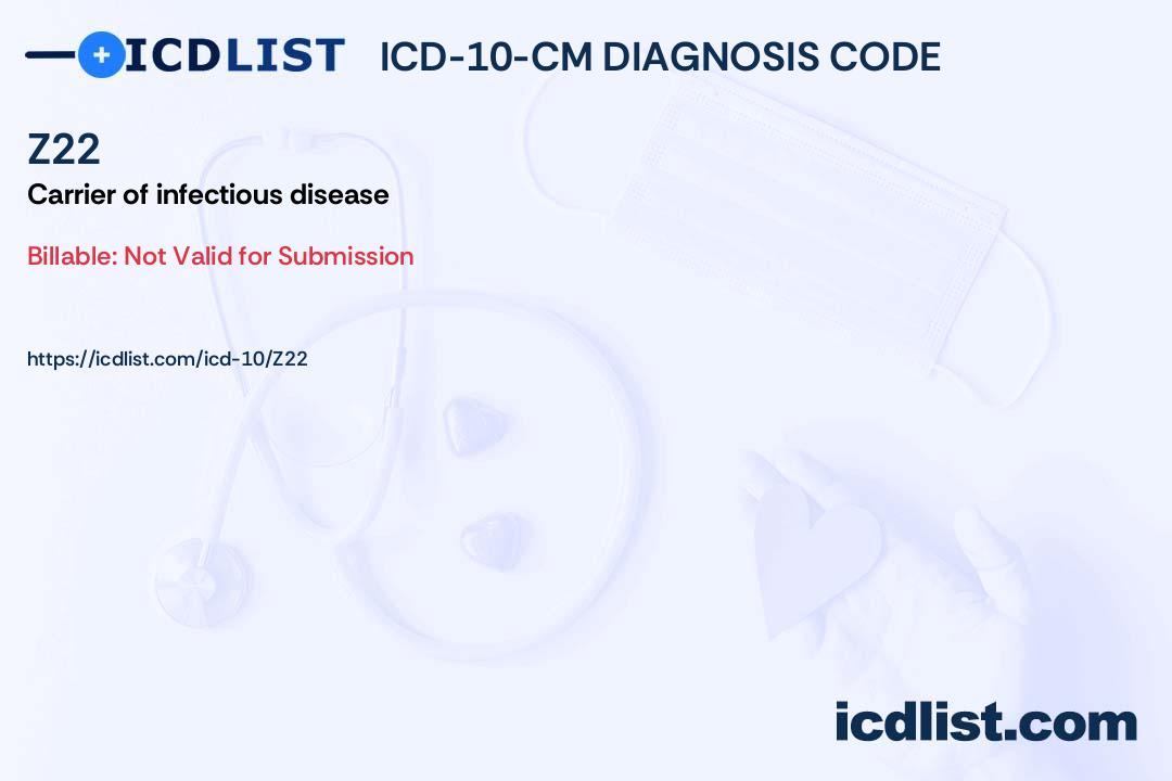ICD-10-CM Diagnosis Code Z22 - Carrier of infectious disease