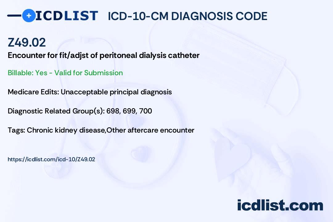 ICD10CM Diagnosis Code Z49.02 Encounter for fitting and adjustment