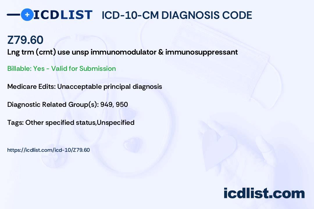 ICD 10 CM Diagnosis Code Z79 60 Long Term current Use Of ICD 10 CM Diagnosis Code Z79 60 Long Term current Use Of