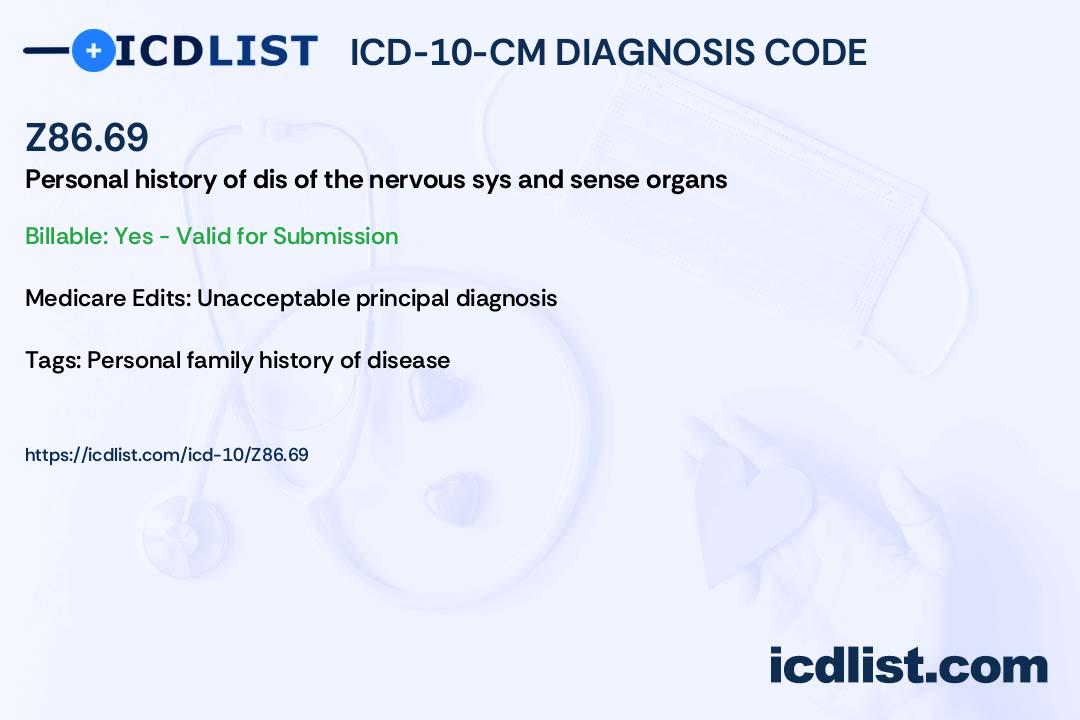 ICD-10-CM Diagnosis Code Z86.69 - Personal history of other 