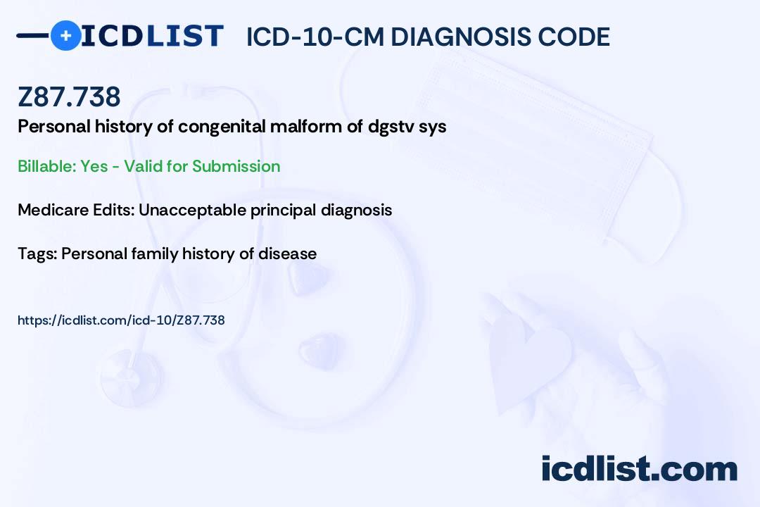 ICD-10-CM Diagnosis Code Z87.738 - Personal history of other 